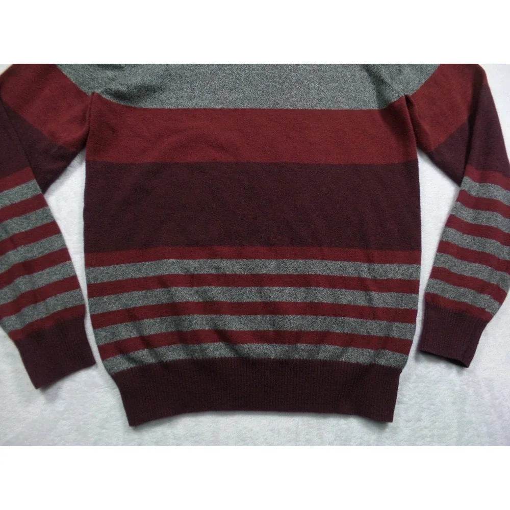 Levis Sweater Mens Size Small Red Striped Bent Crew Pullover‎ Stretch
